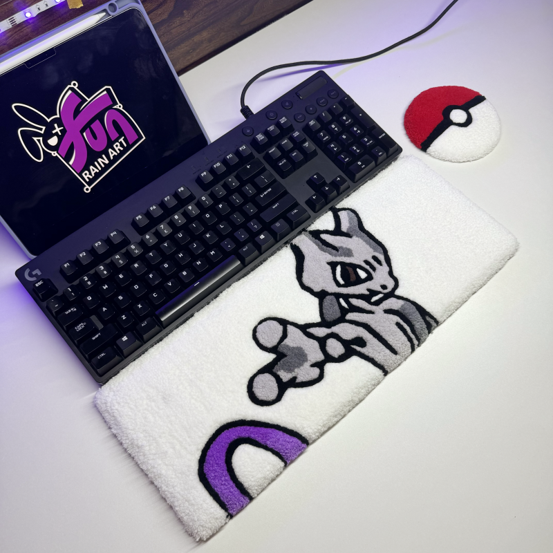Mewtwo Keyboard Rug – Rain Art