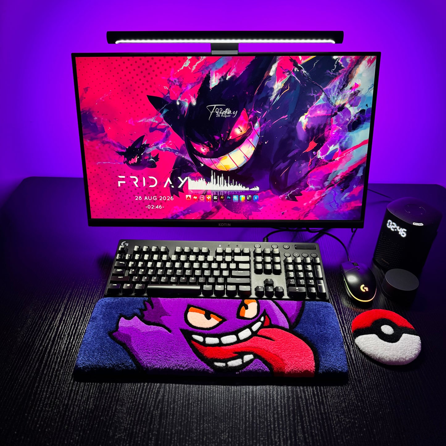 Tongue-out Gengar Keyboard Rug