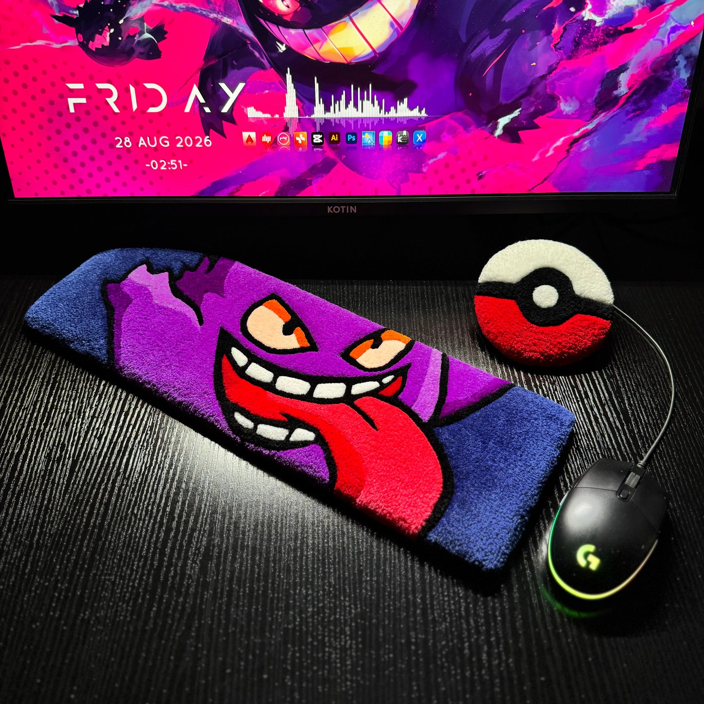 Tongue-out Gengar Keyboard Rug